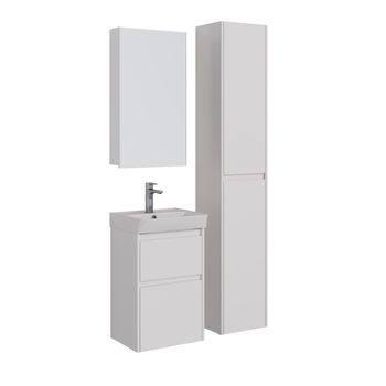 Тумба Lemark COMBI 45 см под 1 раковину, подвесная/напольная, 2 ящика, цвет корпуса, фасада: Белый г LM03C45T — фото 5, Тумбы под раковину