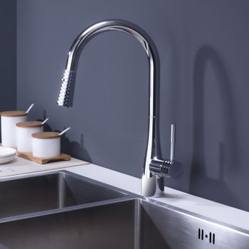 Смеситель для кухни D&K Rhein DA1462501C, хром — фото 1, Смесители для кухни