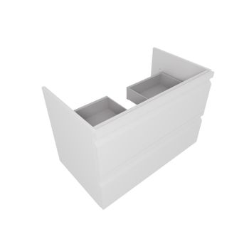 AQ77080-MW Комплект мебели:Тумба 80 см ВЕГА с раковиной AQ0480-00, 2 ящика,цвет белый мат — фото 3, Комплекты мебели для ванной