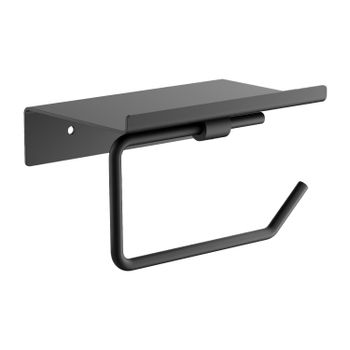 Держатель для туалетной бумаги с полкой BELZ B9001-7, черный — фото 1, Держатели туалетной бумаги