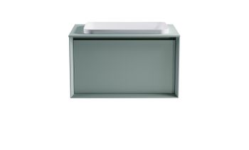 Тумба Фрейм 80см 1ящ NCS S 3005-b80g мат., раковина Антарес бел гл, столешница Solid в цвете 4631177715242 — фото 1, Тумбы с раковиной