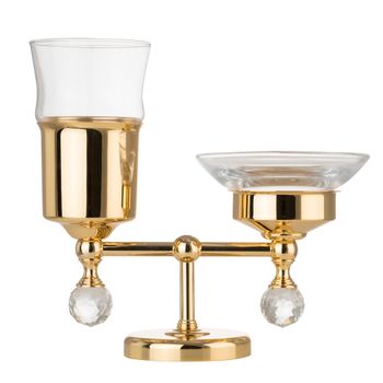 Товар: AMERIDA Стакан и мыльница настольные, стекло/золото/Crystal 16609 - фото 1 AMERIDA Стакан и мыльница настольные, стекло/золото/Crystal 16609 — фото 1, Стаканы для зубных щеток