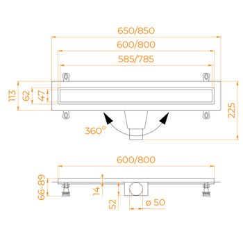 Душевой лоток Drain Leo-21 60212180-01 — фото 6, Душевые лотки
