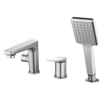 Bronx Смеситель для ванны, монолит.корот.излив166мм на борт на 3 отв,р/ОД, графит, LM, LM3745GM — фото 1, Смеситель для ванны