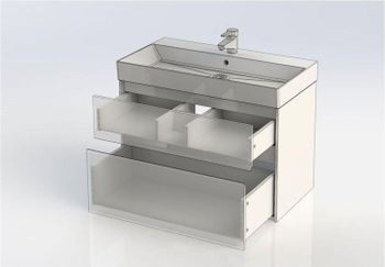 Тумба под раковину Aquanet Бруклин 85 белый 00203960 — фото 8, Тумбы под раковину