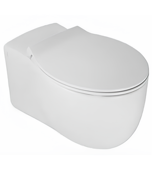 Комплект унитаз HATRIA LE FIABE Y1CD01 YXWW01 подвесной безободковый с сиденьем с крышкой с плавным опусканием цвет белый — фото 1, Подвесные унитазы