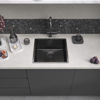 Кухонная мойка Reflexion Iseo RX2265BL оружейная сталь — фото 105, Кухонные мойки