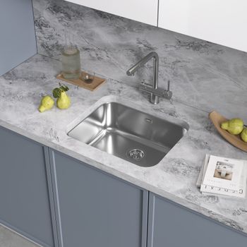 Кухонная мойка Reflexion Iseo RX2265BL оружейная сталь — фото 400, Кухонные мойки