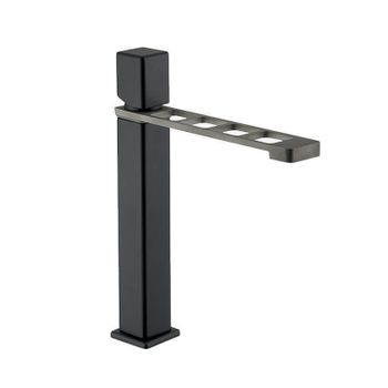 Смеситель для раковины Webert ONE-X OX830402441, черный/сталь — фото 1, Смесители для раковины