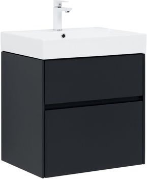 Товар: Тумба с раковиной Aquanet Бруклин 60 цв. антрацит матовый 00312875 - фото 2 Тумба с раковиной Aquanet Бруклин 60 цв. антрацит матовый 00312875 — фото 2, Тумбы с раковиной