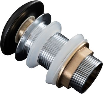 Донный клапан Aquanet черный матовый, без перелива 00330953 — фото 3, Донные клапаны