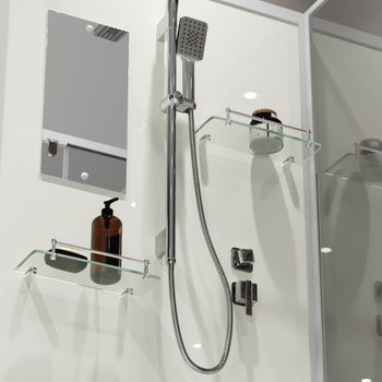 Душевая кабина Niagara Standart ST100/15Q/BK (100х100х200) квадрат,поддон 15см,распашная,проф.белый,без крыши,3 места — фото 9, Душевые кабины