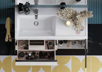 DOMI Тумба под раковину Gap Plus 100, 2 ящ., 1 дв., белый глянец, левая, ROCA 7857626806 — фото 12, Тумбы под раковину