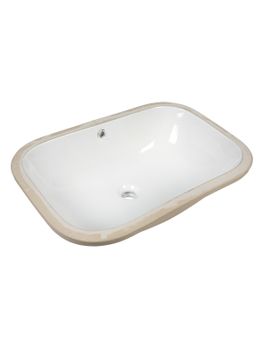 BOND S95-600 Раковина встраиваемая под столешницу 60х40х20см прямоугольная белая с переливом — фото 3, Раковины встраиваемые сверху