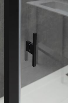 Душевая дверь Allen Brau Priority 100 3.31030.BBA профиль Черный браш стекло прозрачное — фото 13, Распашные душевые двери