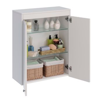 Шкаф Lemark ROMANCE 60 см подвесной, 2-х дверный, цвет корпуса, фасада: Белый глянец LM07R35SH — фото 1, Шкафы для ванной