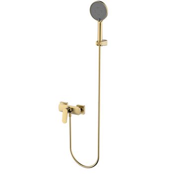 AQM6713BG Imola Смеситель для душа, с душевым набором, Ø120 мм, 3 режима, Brushed gold — фото 1, Смеситель для душа