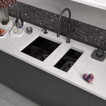 Кухонная мойка Reflexion Iseo RX2265BL оружейная сталь — фото 6, Кухонные мойки