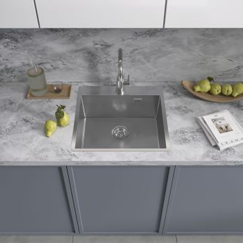 Кухонная мойка Reflexion Iseo RX2265BL оружейная сталь — фото 280, Кухонные мойки