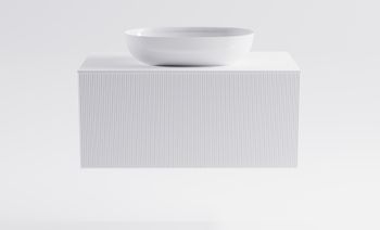 Тумба М-40 100см 1ящ цв белый мат./волна, раковина Атрия бел гл., столешница Solid бел гл. 4631177713316 — фото 2, Тумбы с раковиной
