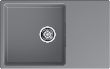 GRANFEST Мойка URBAN 678L 1-чаша+крыло 780*490мм темно-серый арт.GF-UR- 678L темно-серый — фото 3, Кухонные мойки