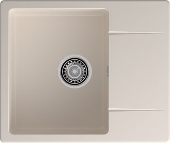 GRANFEST Мойка URBAN 258L 1-чаша+крыло 580*490мм белый арт.GF-UR- 258L белый — фото 2, Кухонные мойки