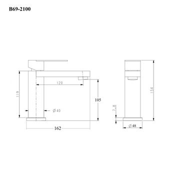 BOND Smart B69-2100 Смеситель однорычажный без донного клапана для раковины — фото 14, Смесители для раковины
