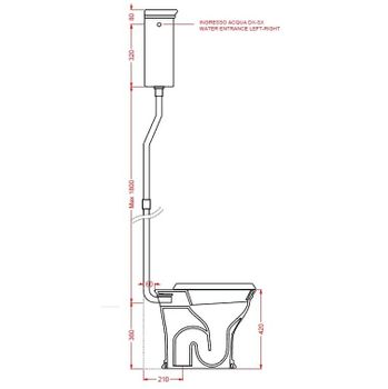 Бачок Artceram Civitas на высокой трубе цвет белый CIC006 01 00 — фото 2, Смывные бачки скрытого монтажа
