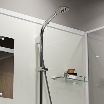 Душевая кабина Niagara Standart ST100/80/15Q/BK (100х80х200) прямоугольник,поддон 15см,распашная,проф.белый,без крыши,3 места — фото 7, Душевые кабины