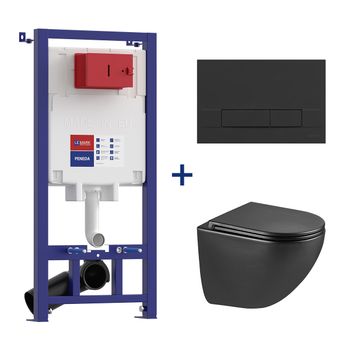 Товар: КОМПЛЕКТЫ 3в1 PENEDA + BIT чёрный матовый + GLAZER MATT BLACK, LM, 100802235 - фото 9 КОМПЛЕКТЫ 3в1 PENEDA + BIT чёрный матовый + GLAZER MATT BLACK, LM, 100802235 — фото 9, Инсталляции для унитазов