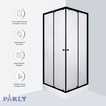 Уголок ZFQ911B душевой PARLY с поддоном — фото 4, Душевые уголки