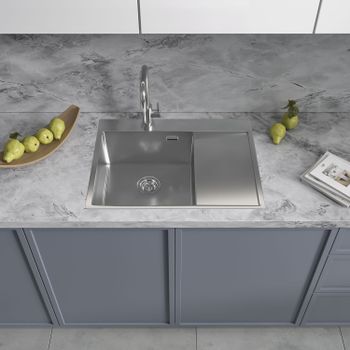 Кухонная мойка Reflexion Iseo RX2265BL оружейная сталь — фото 357, Кухонные мойки