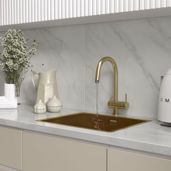 Кухонная мойка Reflexion Iseo RX2265BL оружейная сталь — фото 155, Кухонные мойки