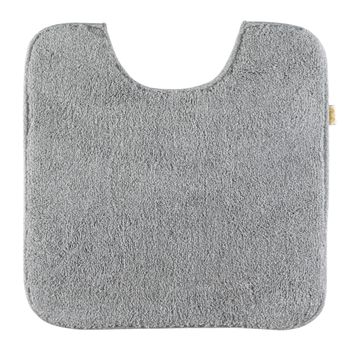 Коврик д/WC 60х60 см., без вышивки, серый, окантовка серебро 30758 — фото 1, Коврики для ванной комнаты