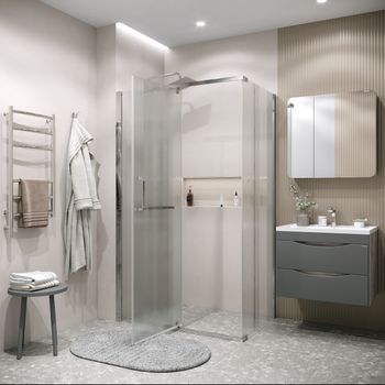 Боковая стенка Grossman Pragma 200.K33.03.90.10.02 (90х195) хром,стекло шиншилла, 1 место — фото 5, Боковые стенки