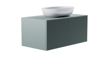 Тумба М-40 90см 1ящ NCS S 3005-b80g мат./волна, раковина Атрия бел гл, столешница Solid в цвете 4631177714832 — фото 5, Тумбы с раковиной