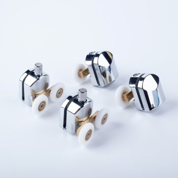 Ролики IDDIS 2 верхних, 2 нижних двойные, D=23 мм хром, стекло 4 мм (966D23C4DZ) — фото 2, Комплектующие для душевого оборудования