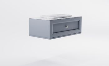 Тумба Классик 100 с 1ящ NCS S 3005-R80B мат. с раковиной Ретро бел гл. и столешницей Solid бел гл. 4631177714177 — фото 3, Тумбы с раковиной