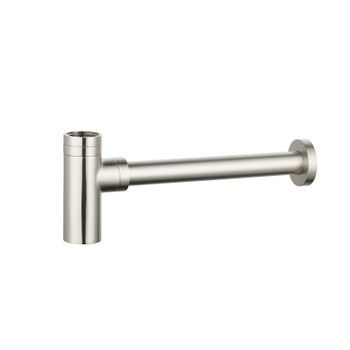 AQM7010BN Сифон для раковины латунный, никель шлифованный — фото 1, Сифоны для раковины