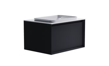 Тумба Фрейм 80 с 1ящ RAL7024 мат. с раковиной Антарес бел гл. и столешницей Solid бел гл. 4631177713842 — фото 3, Тумбы с раковиной