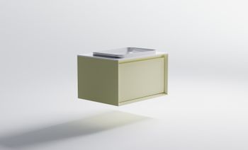 Тумба Фрейм 80 с 1ящ RAL1013 мат. с раковиной Антарес бел гл. и столешницей Solid бел гл. 4631177713835 — фото 4, Тумбы с раковиной