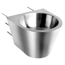 Раковина из нержавеющей стали настенная круглая c антивандальным креплением, шт 13036.P.S — фото 1, Аксессуары и оборудование для общественных мест