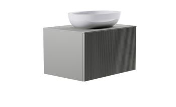 Тумба М-40 70см 1ящ NCS S 3502-y мат./волна, раковина Атрия бел гл, столешница Solid в цвете 4631177714702 — фото 3, Тумбы с раковиной