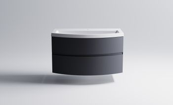 Нижний шкаф Венеция2.0 100 с 2 ящиками темно-серый (RAL7024 матовый) + Раковина "Венеция 100" 03100002ral7024+04010019 — фото 2, Тумбы с раковиной