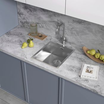 Кухонная мойка Reflexion Iseo RX2265BL оружейная сталь — фото 84, Кухонные мойки