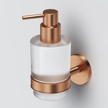 A85A36944 X-Joy, Стеклянный диспенсер для жидкого мыла с настенным держателем, роз. золото — фото 1, Диспенсеры для жидкого мыла