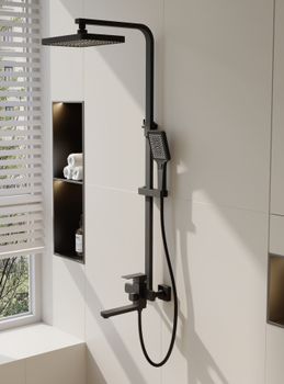 Душевая система BELZ B24817-7, черный — фото 1, Душевые системы