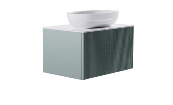 Тумба М-40 80см 1ящ цв NCS S 3005-b80g мат./волна, раковина Атрия бел гл., столешница Solid бел гл. 4631177713552 — фото 3, Тумбы с раковиной