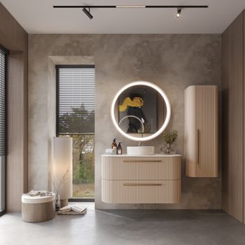 RAYAS Боковой шкаф ПУДРА RY2120.00.PU — фото 1, Шкафы для ванной