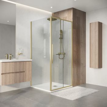 Товар: Душевое ограждение Niagara Nova NG-44-10ASG-A100SG-34 (100х100х195) квадрат,раздвижная,золото сатин,стекло прозрачное,2 места - фото 5 Душевое ограждение Niagara Nova NG-44-10ASG-A100SG-34 (100х100х195) квадрат,раздвижная,золото сатин,стекло прозрачное,2 места — фото 5, Душевые уголки